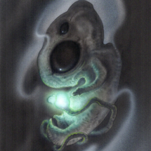 alien fetus airbrush tattoo bio bioorganic painting